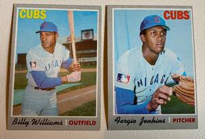lot 171A image: 1970 Topps 2 Card Lot Billy Williams #170 and Fergie Jenkins #240 Vintage Baseball Cards