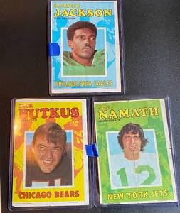 lot 186A image: 1971 Topps 3 Poster Lot - Dick Butkus, Joe Namath, Harold Jackson - Vintage Football