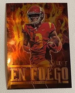 lot 34B image: Jordan Addison RC 2023 Select Draft Picks En Fuego #EF-JA Rookie Minnesota Vikings Football Card