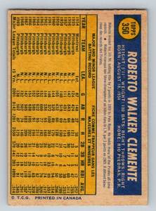 lot 21C image: Roberto Clemente 1970 Topps #350 Vintage Baseball Card
