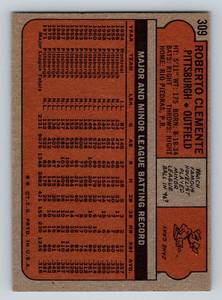 lot 24C image: Roberto Clemente 1972 Topps #309 Vintage Baseball Card