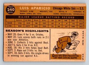 lot 30C image: Luis Aparicio 1960 Topps #240 Vintage Baseball Card