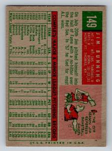 lot 32C image: Jim Bunning 1959 Topps #149 Vintage Baseball Card