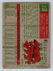 lot 38C image: 1959 Topps Ernie Banks #350 Vintage Baseball Card