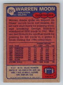 lot 55C image: Warren Moon RC 1985 Topps #251 Rookie Football Card
