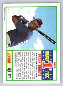 lot 58C image: Frank Thomas RC 1990 Score #663 Rookie Baseball Card