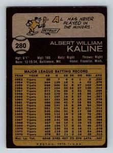 lot 61C image: Al Kaline 1973 Topps #280 Vintage Baseball Card