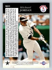 lot 66C image: Michael Jordan Baseball 1994 Upper Deck #MJ23 Baseball Card