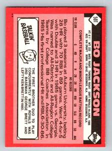 lot 27D image: 1986 Topps Traded Bo Jackson RC #50T Rookie Baseball Card