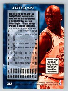 lot 56D image: Michael Jordan 1996-97 Fleer NBA All-Star 10 Retro #312 Basketball Card