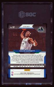 lot 8D image: Kevin Garnett Pink Ice Prizm SGC Graded 9.5 MT 2020-21 Panini Prizm #187 Minnesota Timberwolves Basketball Card