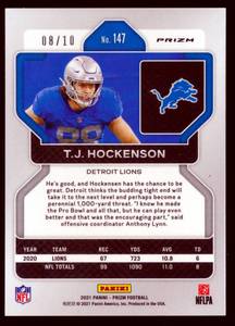 lot 12D image: 2021 Panini Prizm Gold Prizm 10 TJ Hockenson #147, rare numbered 0810, Minnesota Vikings Football Card