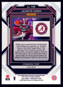 lot 29D image: Jahmyr Gibbs RC Prizm 2023 Draft Picks #116 Rookie Football Card