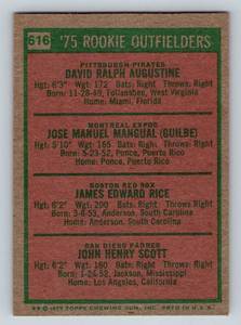 lot 5E image: Jim Rice RC 1975 Topps Rookie Outfielders #616 Vintage Baseball Card