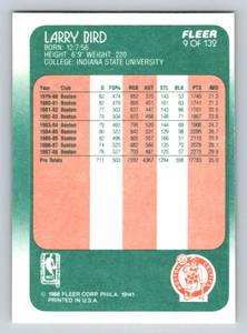 lot 10E image: Larry Bird 1988 Fleer # 9 Vintage Basketball Card