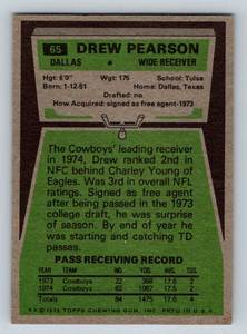 lot 30E image: Drew Pearson RC 1975 Topps #65 Rookie Vintage Football Card
