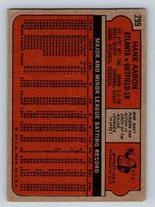 lot 79F image: Hank Aaron 1972 Topps #299 Vintage Baseball Card (creased)