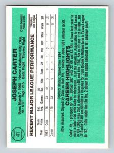 lot 89F image: Joe Carter RC 1984 Donruss #41 Vintage Rookie Baseball Card