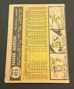 lot 4 image: 1961 Topps Hank Aaron #415 Vintage Baseball Card