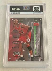 lot 4C image: Michael Jordan PSA Graded 9 Mint 1995 Fleer Metal #13 Basketball Card