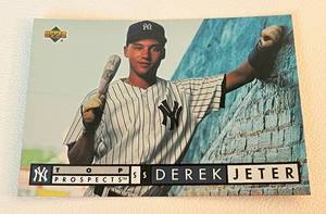 lot 40C image: Derek Jeter RC 1994 Upper Deck Top Prospects #550 Rookie Baseball Card
