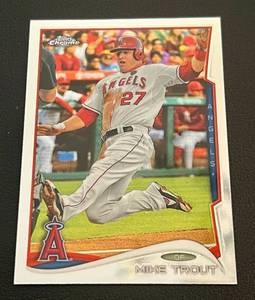 lot 54C image: Mike Trout 2014 Topps Chrome #1 Baseball Card