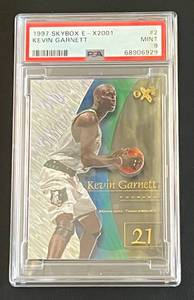 lot 17D image: 1997 Skybox E-X 2001 Kevin Garnett #2 PSA 9 Graded 9 Mint Basketball Card