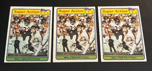 lot 50E image: Walter Payton 3 Card Lot - 1981 Topps #202 Vintage Football Cards