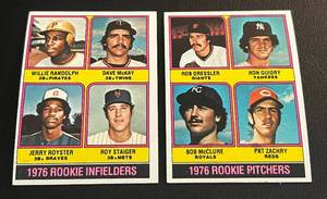 lot 55E image: 1976 Topps 2 Card RC Lot - Ron Guidry #599 and Wille Randolph #592 Vintage Baseball Cards