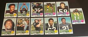 lot 75E image: 1975 Topps Football Oakland Raidera and Pittburgh Steelers 11 Card Star Lot - Stabler, Ham, Greene, Blount RC, Guy 2nd Year, Cliff Branch RC, and more