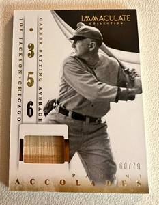 lot 4F image: Shoeless Joe Jackson 79 Game-Used Bat Relic 2014 Immaculate Collection #3, numbered 6079, Rare Baseball Card