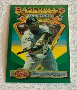 lot 39F image: Kirby Puckett 1993 Topps Finest #112 Minnesota Twins Baseball Card