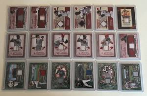 lot 28H image: Lot of 18 Baseball Relic Cards with Stars - 2008 Timeless Moments A Piece of History, 20082009 A Piece of History Stadium Series