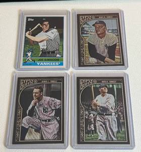 lot 41H image: Babe Ruth, Joe DiMaggio, Roger Maris, Lou Gherig 4 Card Gypsy Queen Baseball Lot