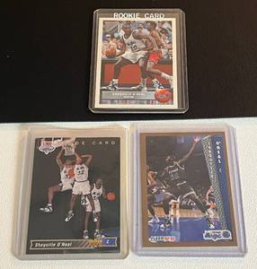 lot 51H image: Shaquille ONeal 3 RC Lot Rookie Basketball Cards