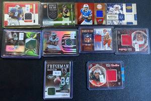 lot 13 image: Huge Lot of 10 Football Relic, Auto, Numbered Cards with Stars