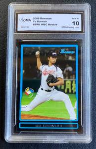 lot 59B image: Yu Darvish RC Graded 10 Gem Mint 2009 Bowman #BW WBC Rookie Baseball Card