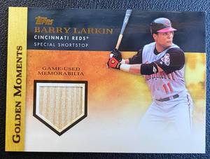 lot 60B image: Barry Larkin Game Used Bat Relic 2012 Topps Golden Moments #GMR-BL Baseball Card