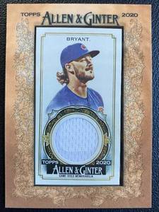 lot 63B image: Kris Bryant Game Used Relic 2020 Topps Allen & Ginter #MFR-KB Baseball Card