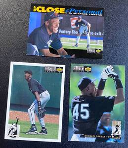 lot 75B image: Michael Jordan 3 Card Baseball Lot