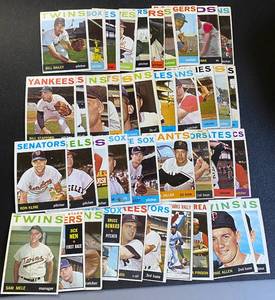 lot 22B image: 1964 Topps Baseball - 40 Card Lot, varying condition - Includes Rookie, Zimmer, Pinson, Blanchard, Battey, Cardenas, Mele, Davis and more