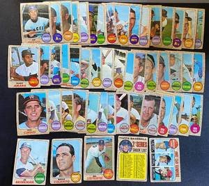 lot 26B image: 1968 Topps Baseball - 50 Card Lot, varying condition - Includes Colavito, Marichal Checklist, ERA Leaders, and more