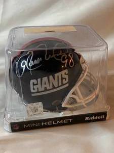 lot 9G image: Jessie Armstead Signed Mini Helmet with JSA COA New York Giants Football