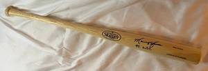 lot 12G image: Marquis Grisson Signed Louisville Slugger Baseball Bat with JSA COA Inscribed 95 WSC