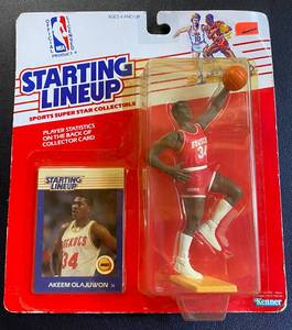 lot 27G image: Hakeem Akeem Olajuwon 1988 Starting Lineup Figure In Package with Card Basketball NBA - RARE