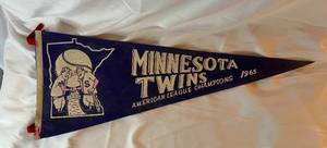 lot 35G image: Minnesota Twins Vintage 1965 American League Champions Pennant - Baseball