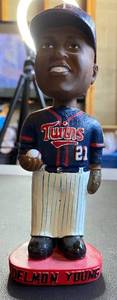 lot 51G image: Delmon Young Red Base Bobblehead Minnesota Twins Baseball