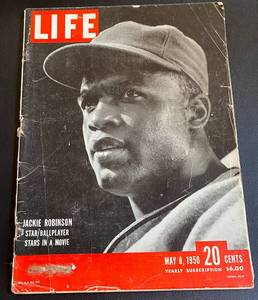 lot 66G image: 1950 Jackie Robinson Life Magazine - Vintage from May 8, 1950 - Baseball