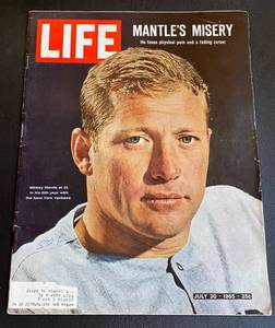lot 68G image: Mickey Mantle Vintage 1965 LIFE Magazine Baseball From July 30, 1965