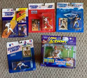 lot 74G image: Lot of 5 Starting Lineup Figures Albert Belle, Kevin Mitchell, Ryan Kleska, Mark McGwire, and Pooh Richardson Baseball Basketball